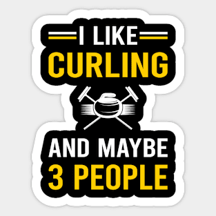 3 People Curling Sticker